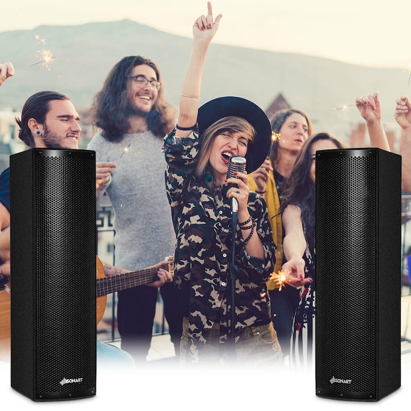 Set of 2 Sonart 2000W Bi-Amplified Speakers PA System