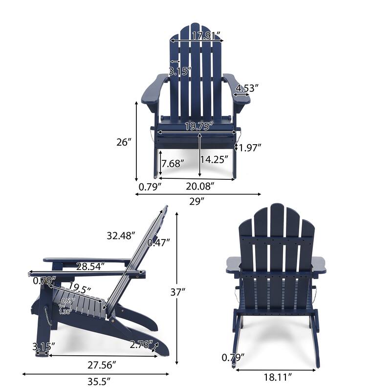 Hollywood Outdoor Outdoor Acacia Wood Foldable Adirondack Chairs (Set of 2) by Christopher Knight Home