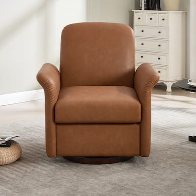 Modern Barrel Armchair with Wood Base