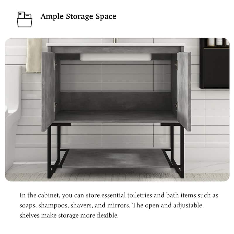 36-inch Freestanding Bath Vanity with Cultured Mable Top