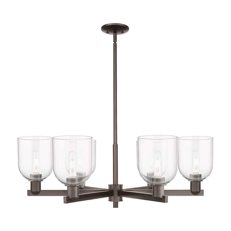 Innovations Lighting Endless Possibilities Arcadia - Bella - 6 Light 35" Stem Hung Chandelier - Clear/Oil Rubbed Bronze