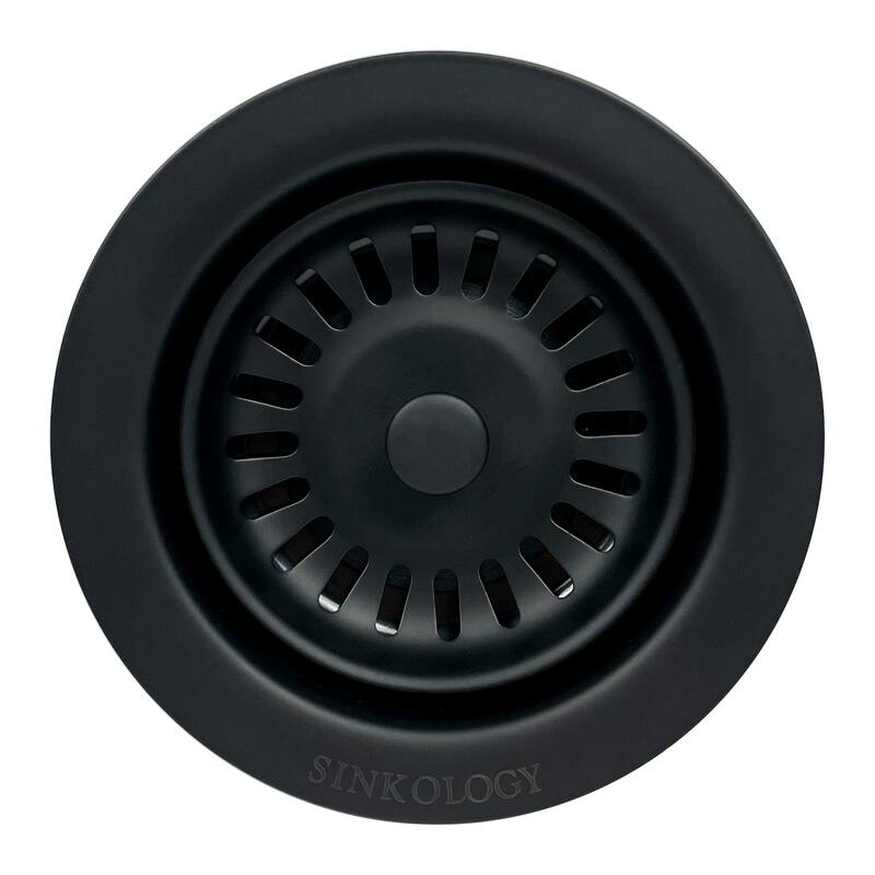 SinkSense Matte Black 3.5" Disposal Flange Drain with Stopper