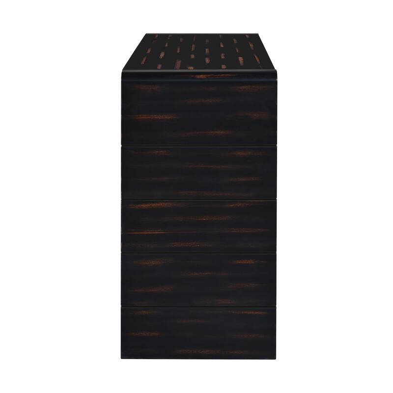 Wooden Curved Console Table with 2 Drawers for Entryway Hallway