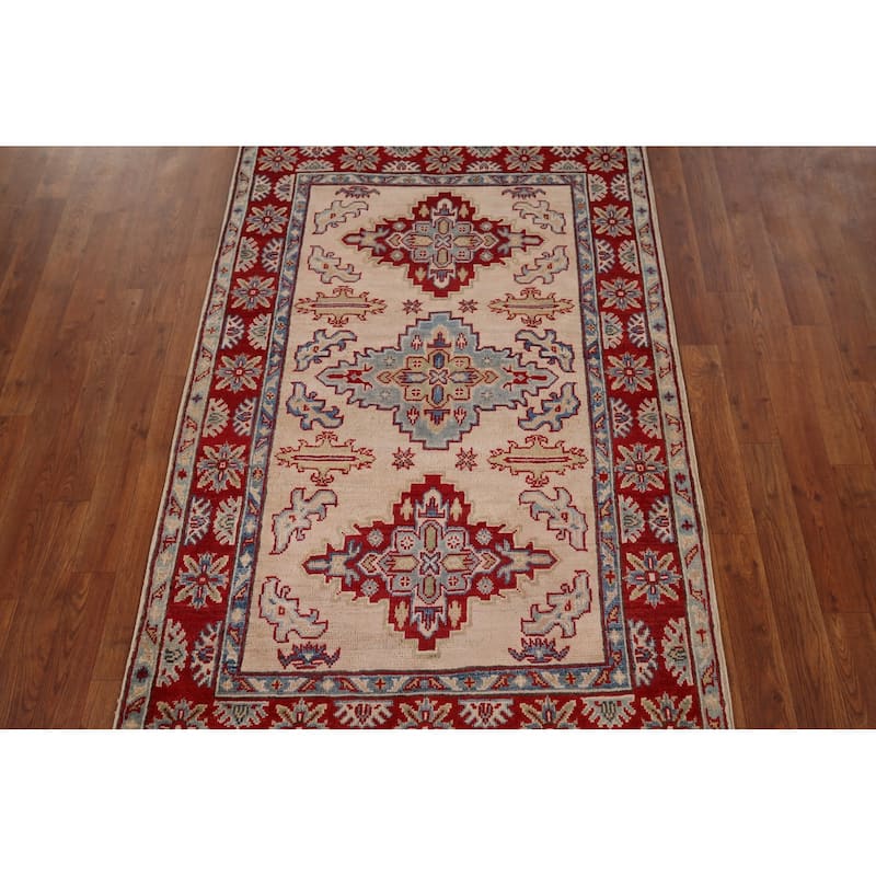 Kazak Accent Rug Hand-Knotted Wool Carpet - 3'5" x 5'4"