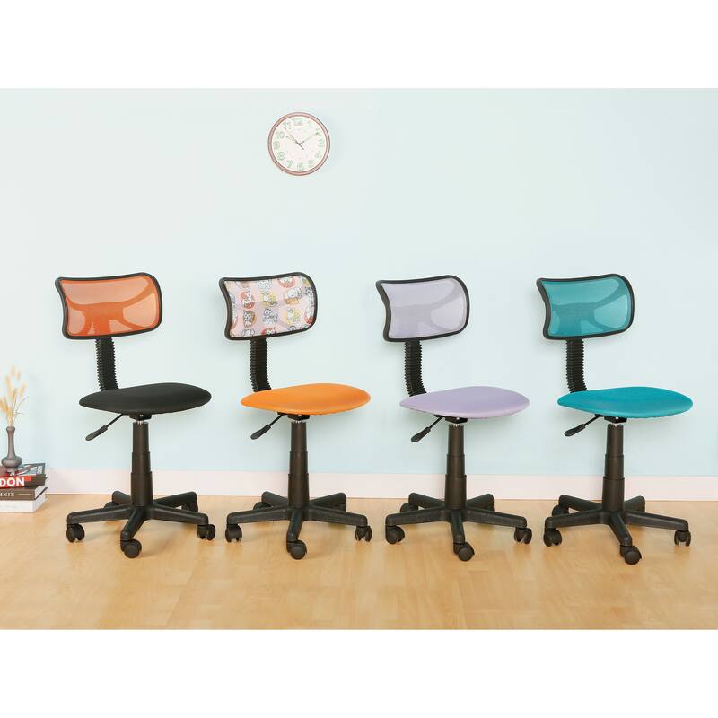JJS Kids' Height-adjustable Mesh-back Rolling Swivel Task Chair