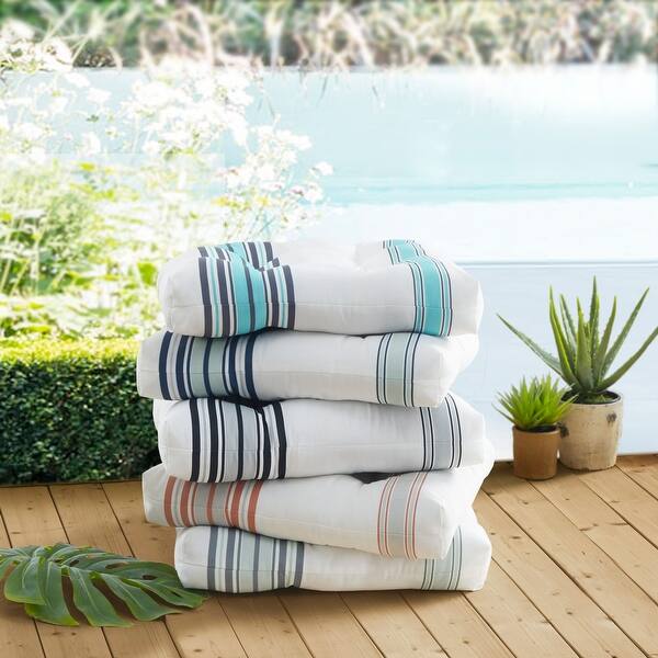 Madison Park Bolinas Printed Stripe 3M Scotchgard Outdoor Cushion Bed