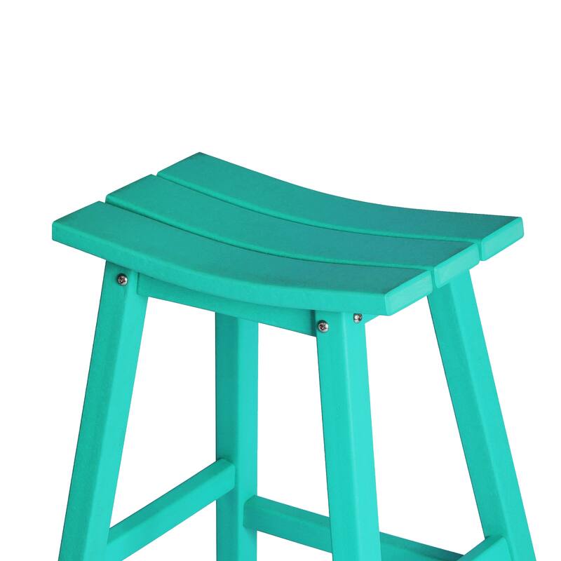 Laguna Hdpe All Weather Outdoor Patio 29" Saddle Seat Bar Stool (Set Of 3)
