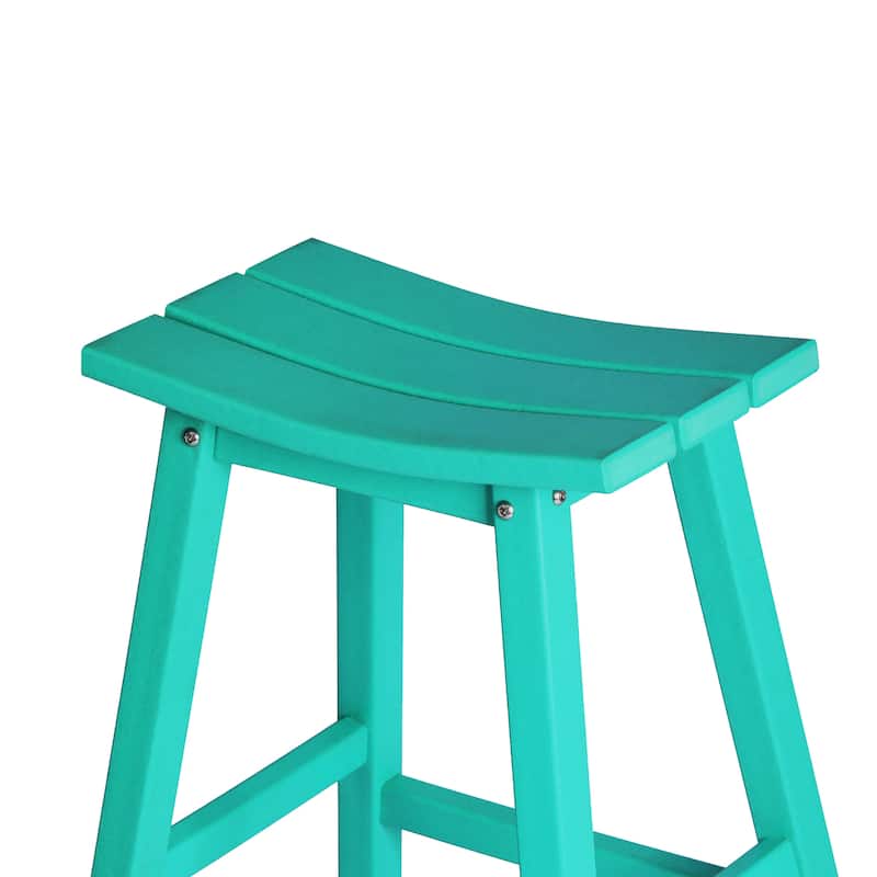 Laguna Hdpe All Weather Outdoor Patio 29" Saddle Seat Bar Stool (Set Of 2)