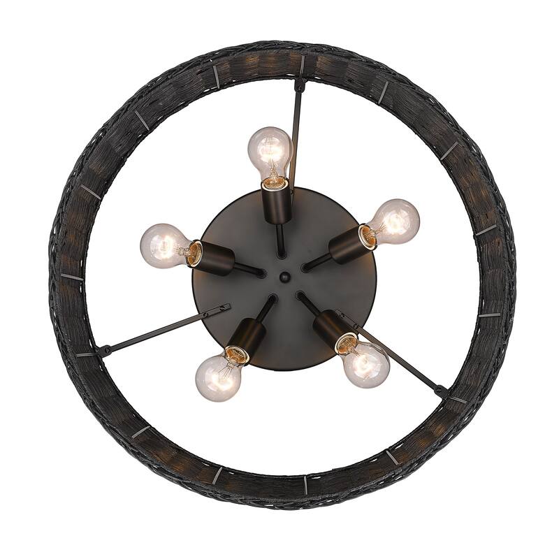 Golden Lighting Erma 5-light Flush Mount in Matte Black