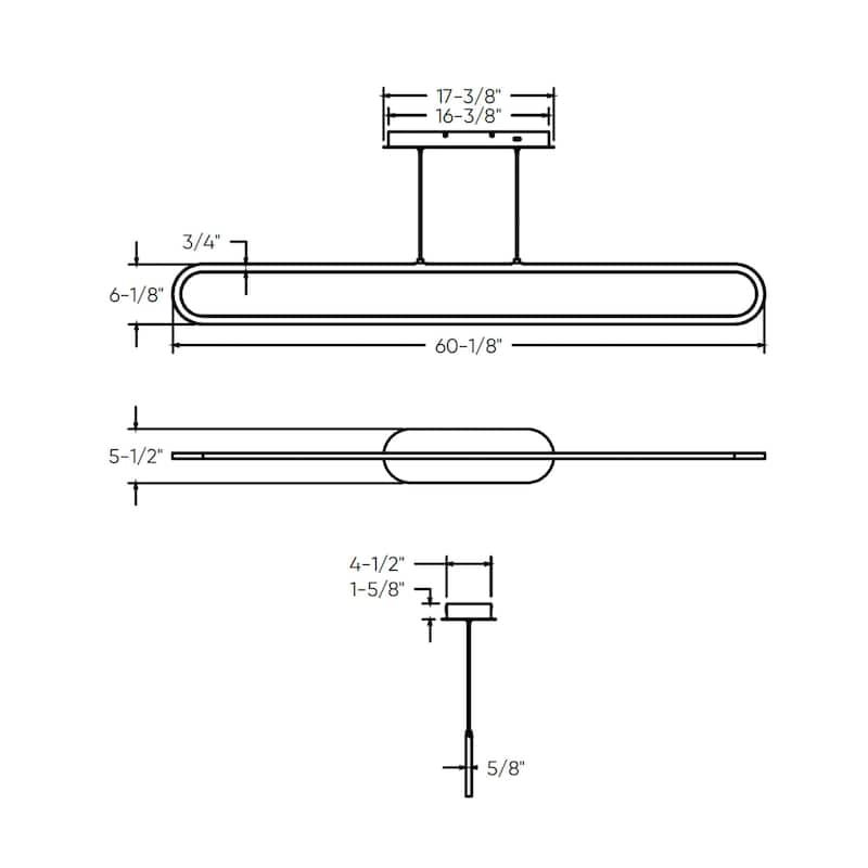 Atom 60 Inch Horizontal 5CCT LED Pendant