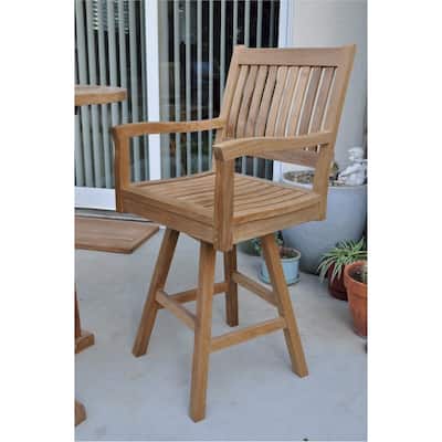 Rialto Teak Bar Stool with Swivel-Base