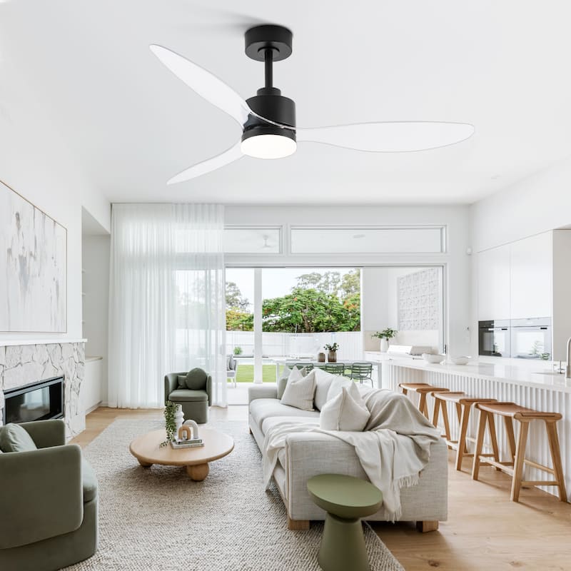 52 Inch LED Ceiling Fan with Lights Remote(3-Blade)