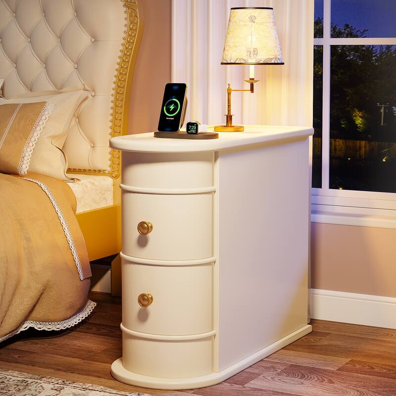 Wood End Table, Narrow Side Table Solid Side Table