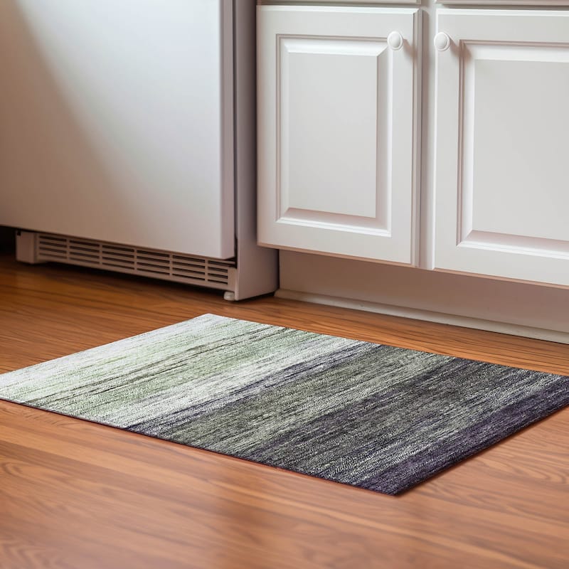 Premium Washable Super Soft Chunky Ombre Mayfield Rug - Green - 1' 8" x 2' 6"