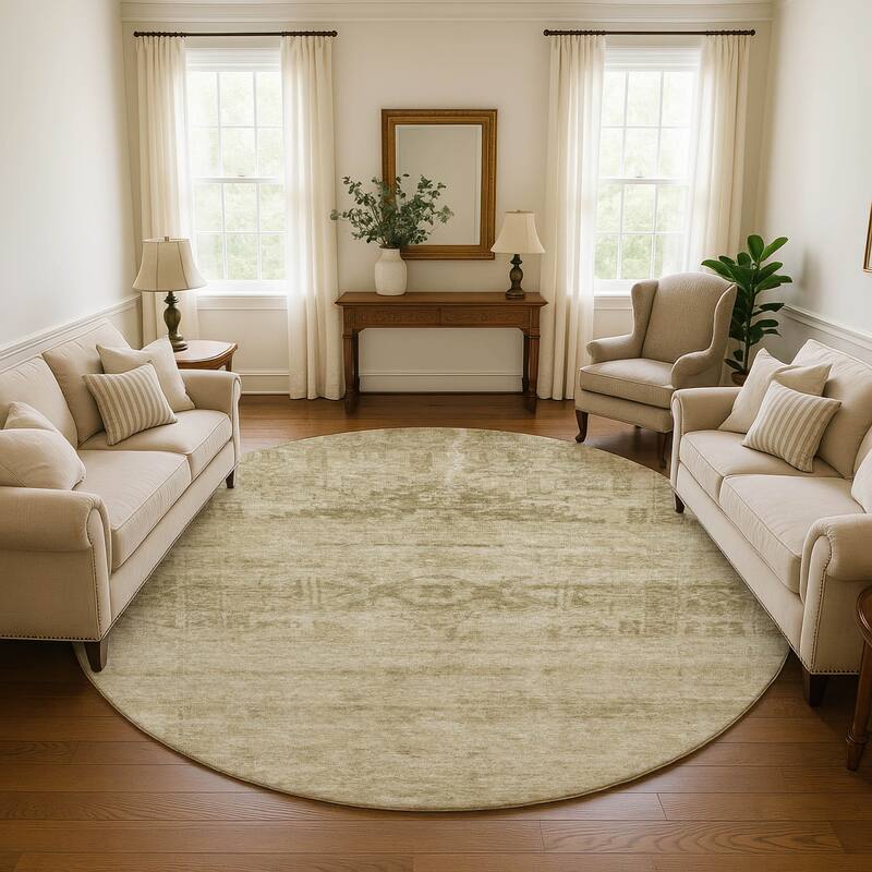 Premium Washable Super Soft Vintage Traditional Mayfield Rug - Beige - 8' x 8'
