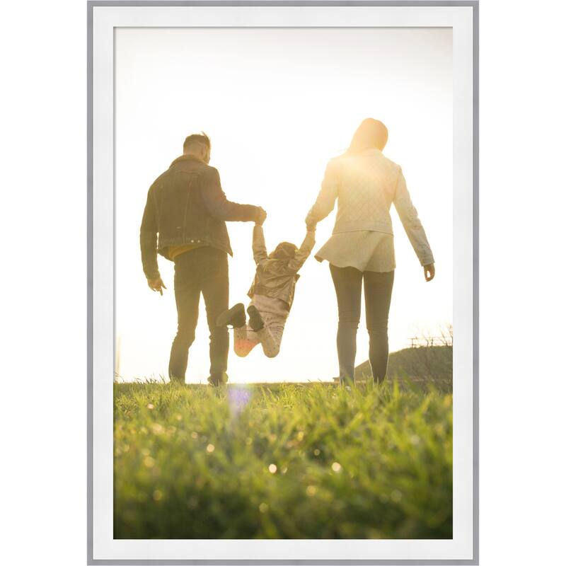 Maya Picture Frame, Photo Frame - 24x36 - Maya White Silver