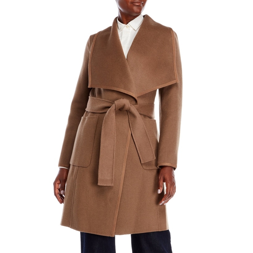 khaki wrap coat