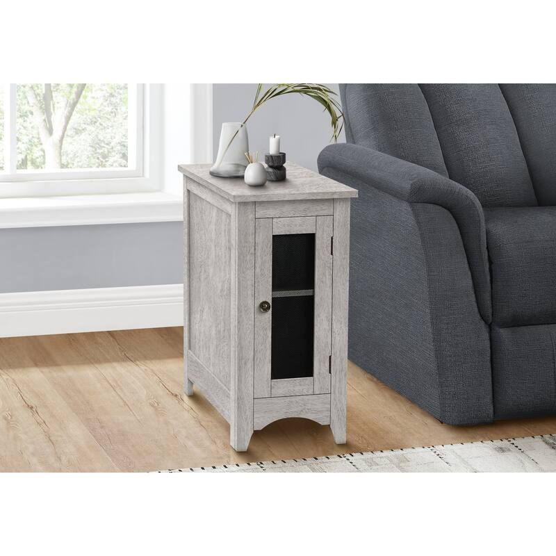 Transitional Accent Table With Storage Space, End/Side Table, Narrow Nightstand For Bedroom, Living Room