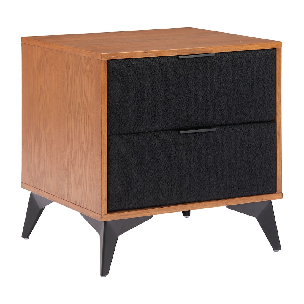 Zarif Nightstand Black & Walnut