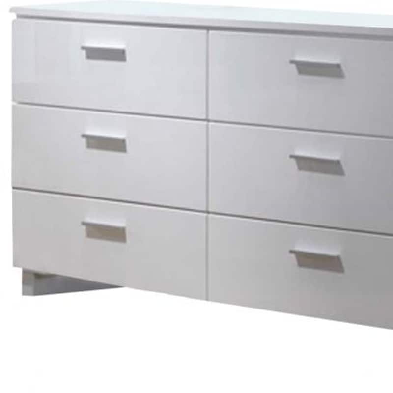 HomeRoots 63" White Six Drawer Double Dresser