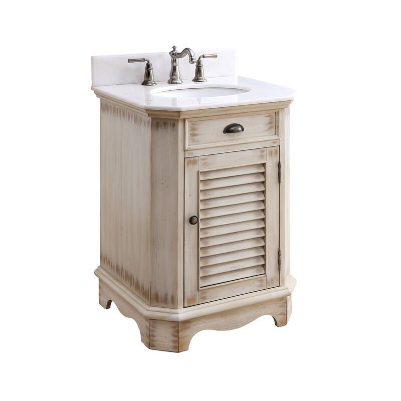Benton Collection 24" Astrid Rustic Single Sink Bathroom Vanity
