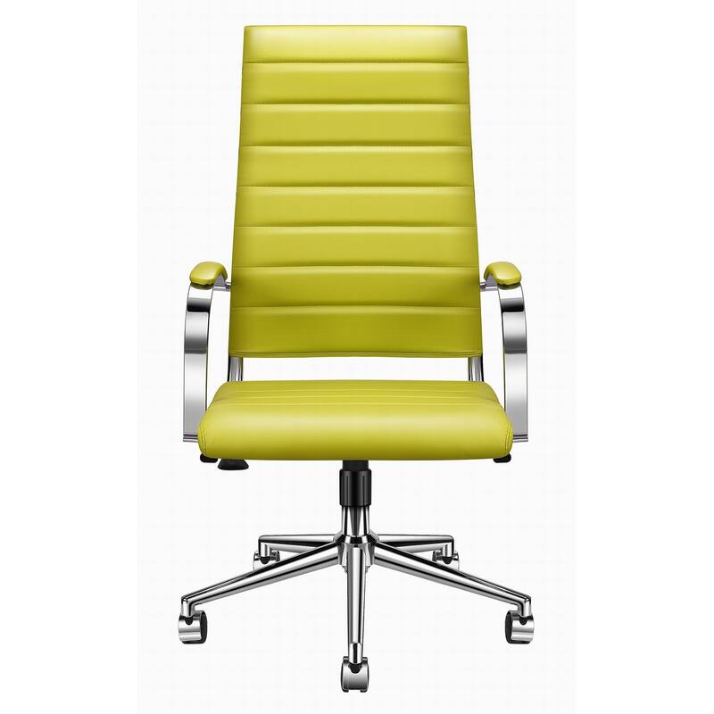LUXMOD® Office Chair Faux Leather Silver Frame Adjustable and Swivel
