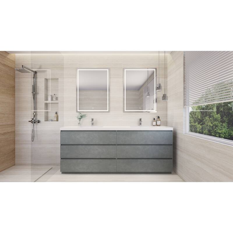 Aron 84'' Freestanding Vanity with Double Reinforced Acrylic Sink