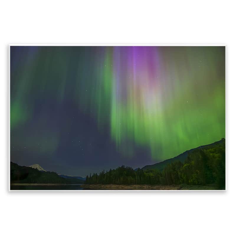 Stupell Green Glowing Northern Lights Wall Plaque Art Design By Nancy Crowell - 15 x 10