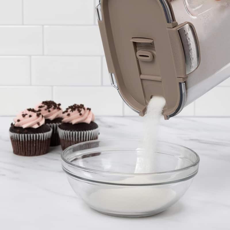 ProKeeper+ 9 Piece Clear Plastic Airtight Food Flour and Sugar Baker's Kitchen Storage Organization Container