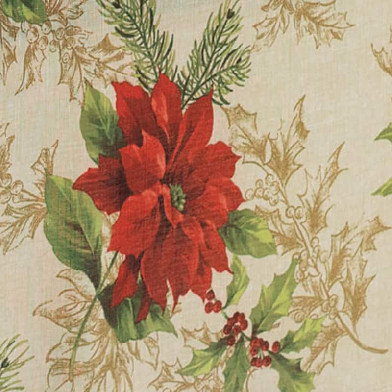 Festive Poinsettia Holiday Cloth Napkins, Set of 4
