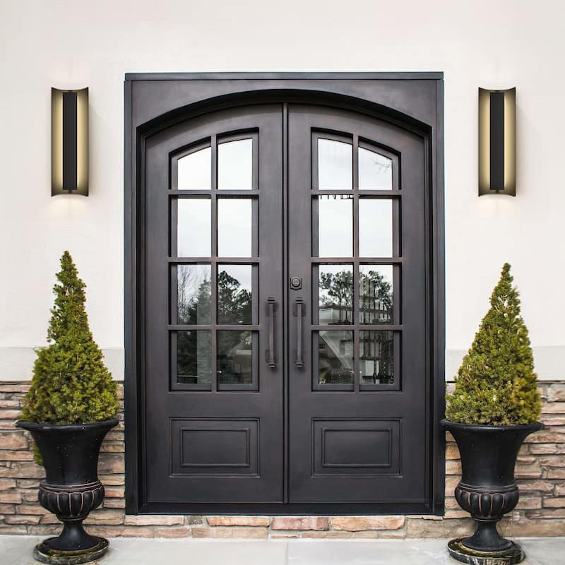 2-Pack Black Modern/Contemporary LED Outdoor Wall Lantern Sconce