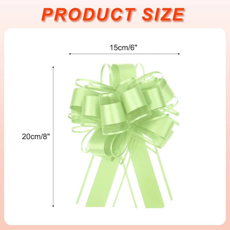 5pcs 6 Inch Large Big Pull Bow Gift Wrapping Ribbon for Car Presents - Fruit Green