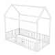 preview thumbnail 5 of 8, Twin Size Wood House Bed with Fence and Door,Roof