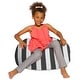 preview thumbnail 92 of 193, Kids Bean Bag Chair, Big Comfy Chair - Machine Washable Cover 27 Inch Medium - Canvas Stripes Gray and White