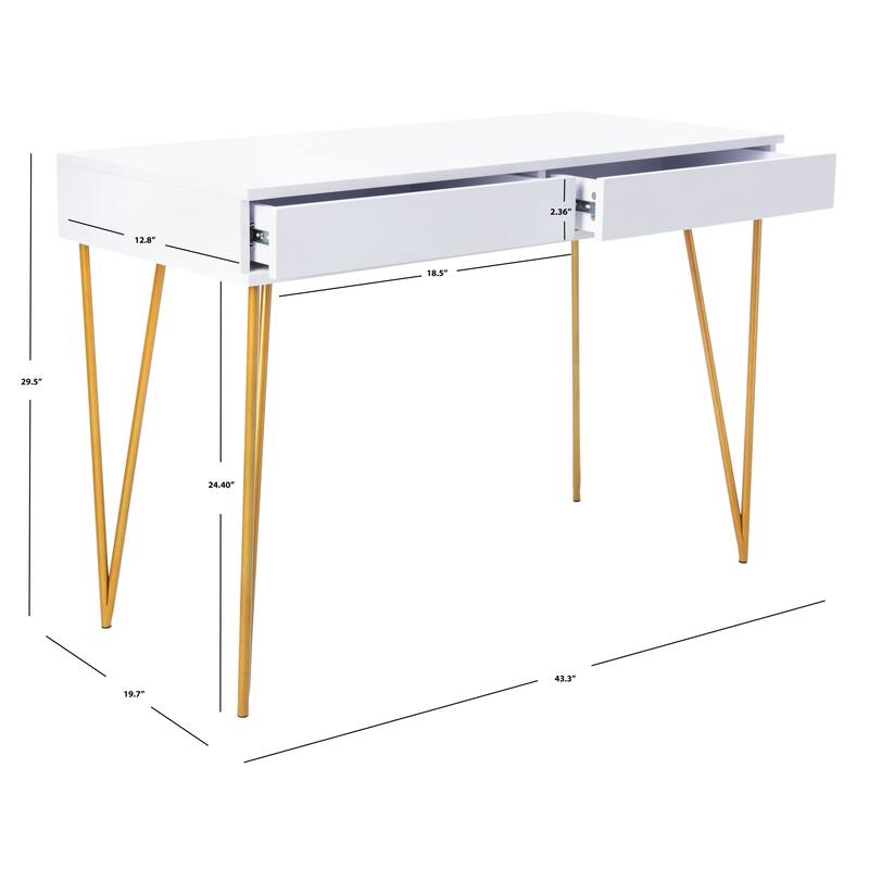 SAFAVIEH Ladonna Pine Natural 2-Drawer Desk
