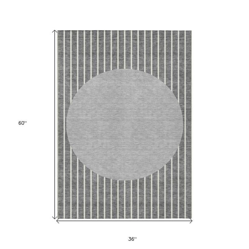 HomeRoots Striped Transitional Rectangle Outdoor Rug