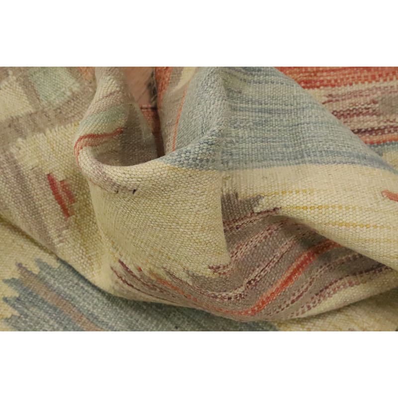 Hand Woven Oriental 100% Wool Carpet Southwestern Tribal Multi-Colored Kilim Area Rug - 5' 4'' X 3' 3''