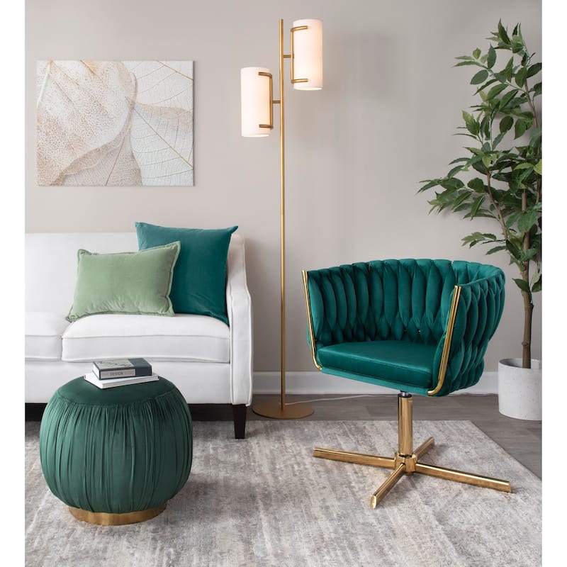 Silver Orchid Braided Erika Swivel Accent Chair