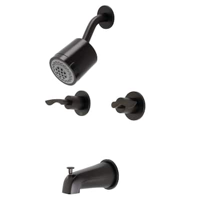 Kingston Brass Serena Tub and Shower Trim Package With 1.8 GPM Multi