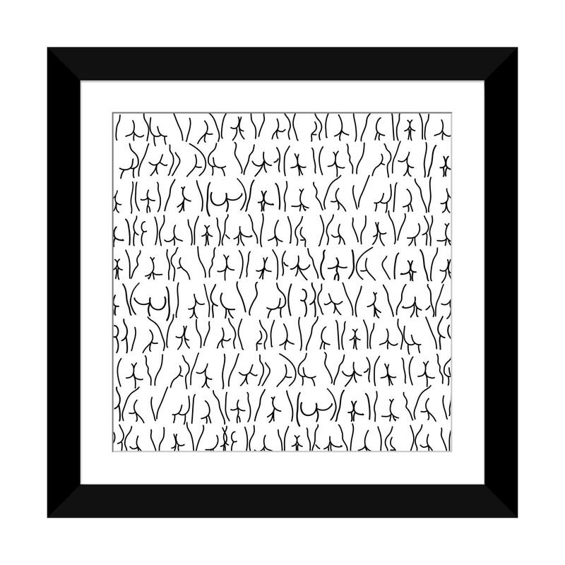 iCanvas "Ink Butts" by Notsniw Art - Black - 24x24x1