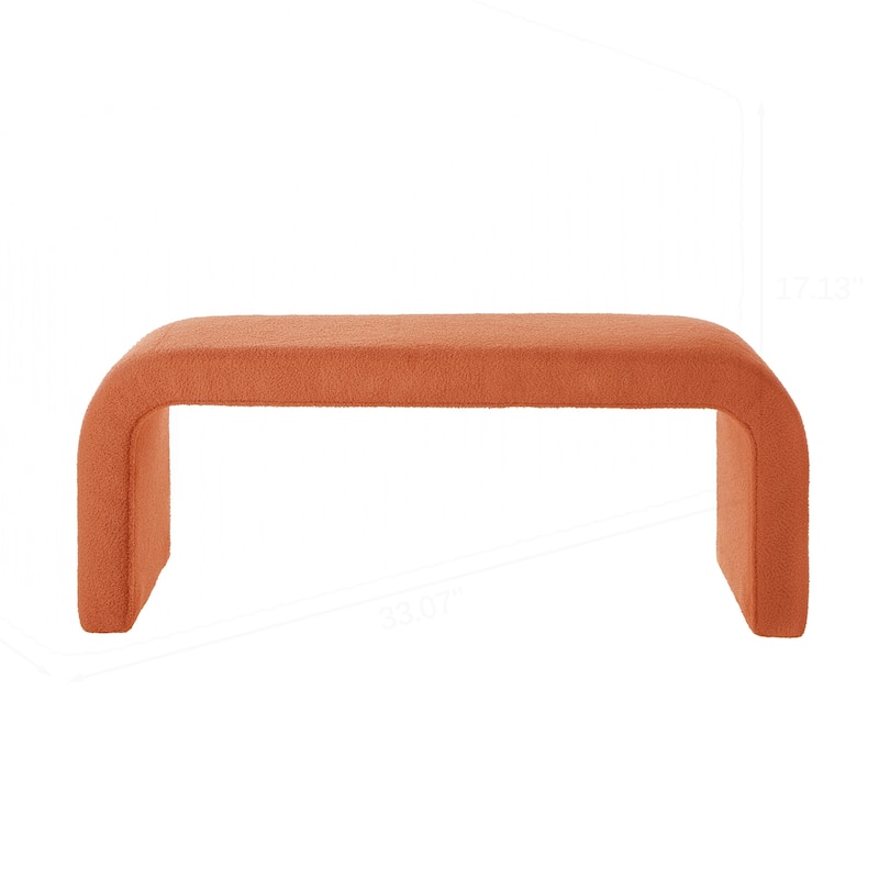 Set of 3 U-Shaped Modern Bench Teddy Ottoman