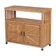 preview thumbnail 25 of 32, GDFStudio - Harbor Outdoor Solid Fir Wood Storage Bar Table with Slatted Design