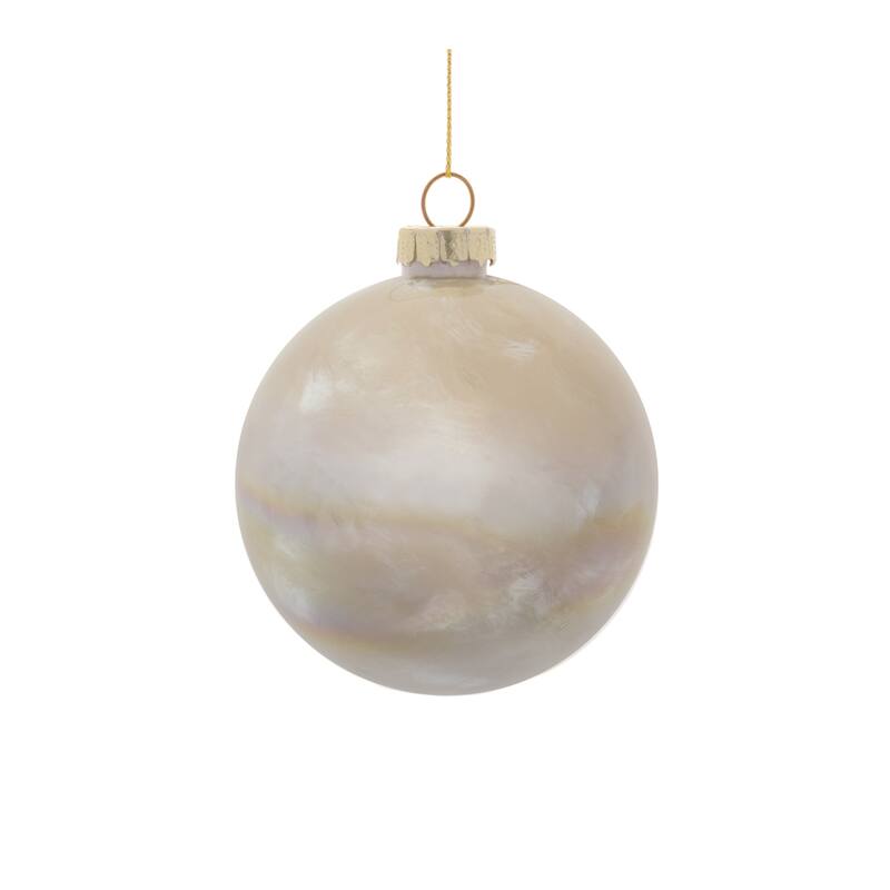 Iridescent Cloudy Glass Ornament (Set of 6) - N/A
