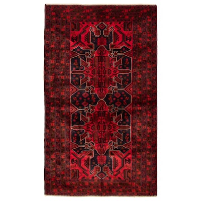 Teimani Red Rug 3'9" x 6'8" - 3'9 x 6'8