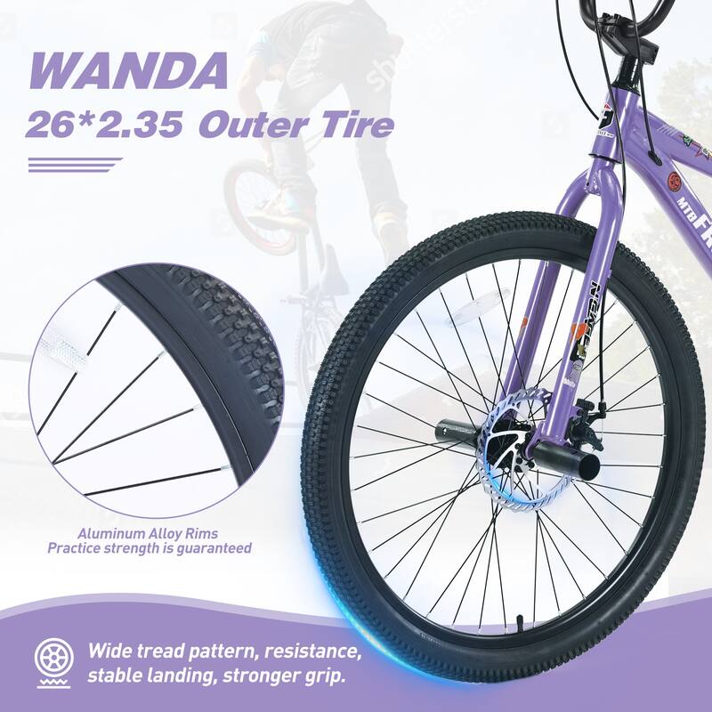 Sports Bikes Slip-Resistant Bikes Kids Bike Leisure Bikes Purple