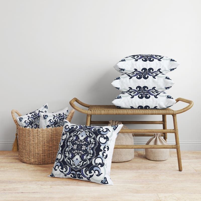 Soft Square Escape Faux Suede Reversible Throw Pillow Blue and Mint