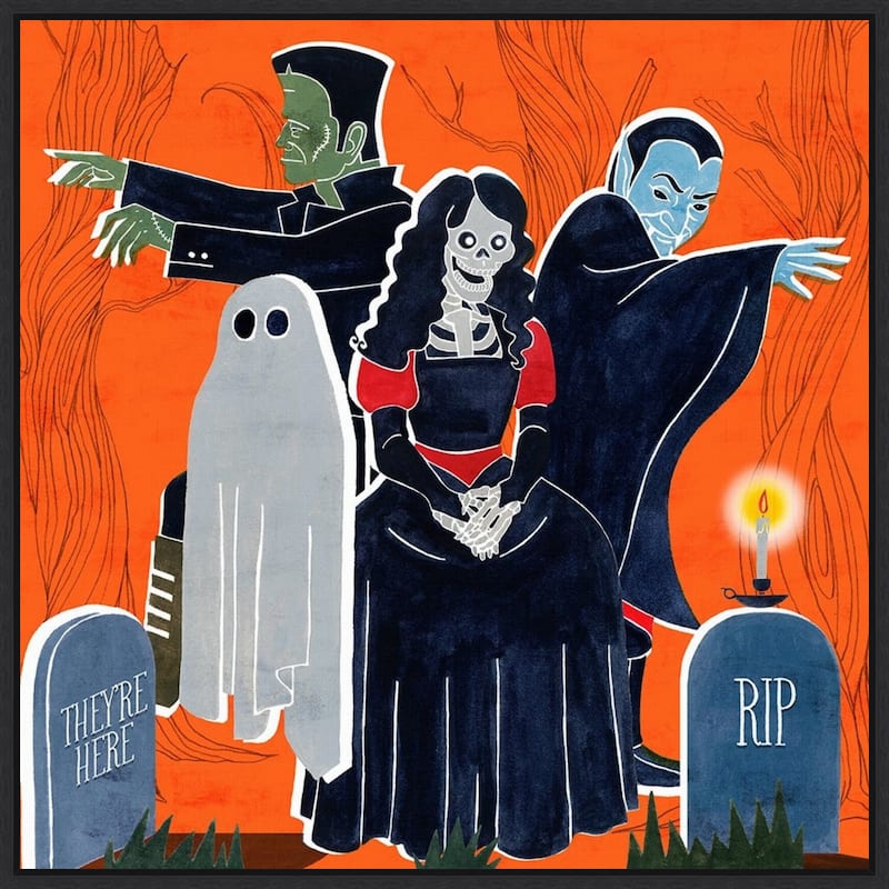 Amanti Art Graveyard Gang I Framed Canvas Wall Art