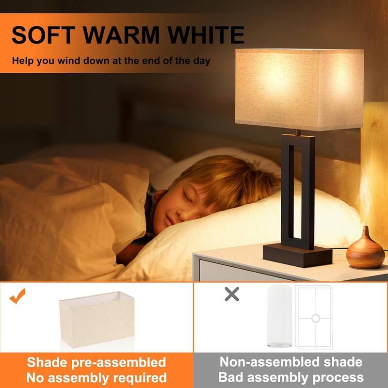 Bedroom Lamps for Night Stands - Touch Control