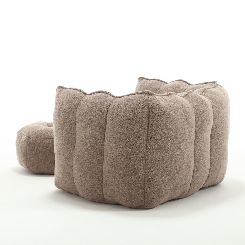 Coffee 42.5" Chenille Accent Chair with Ottoman