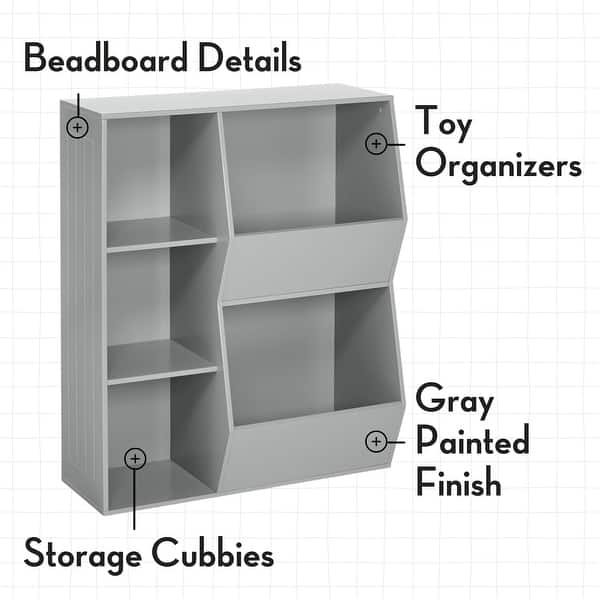dimension image slide 0 of 3, RiverRidge Kids Playroom Toy Organizer and Bookcase with 3 Cubbies and 2 Veggie Storage Bins